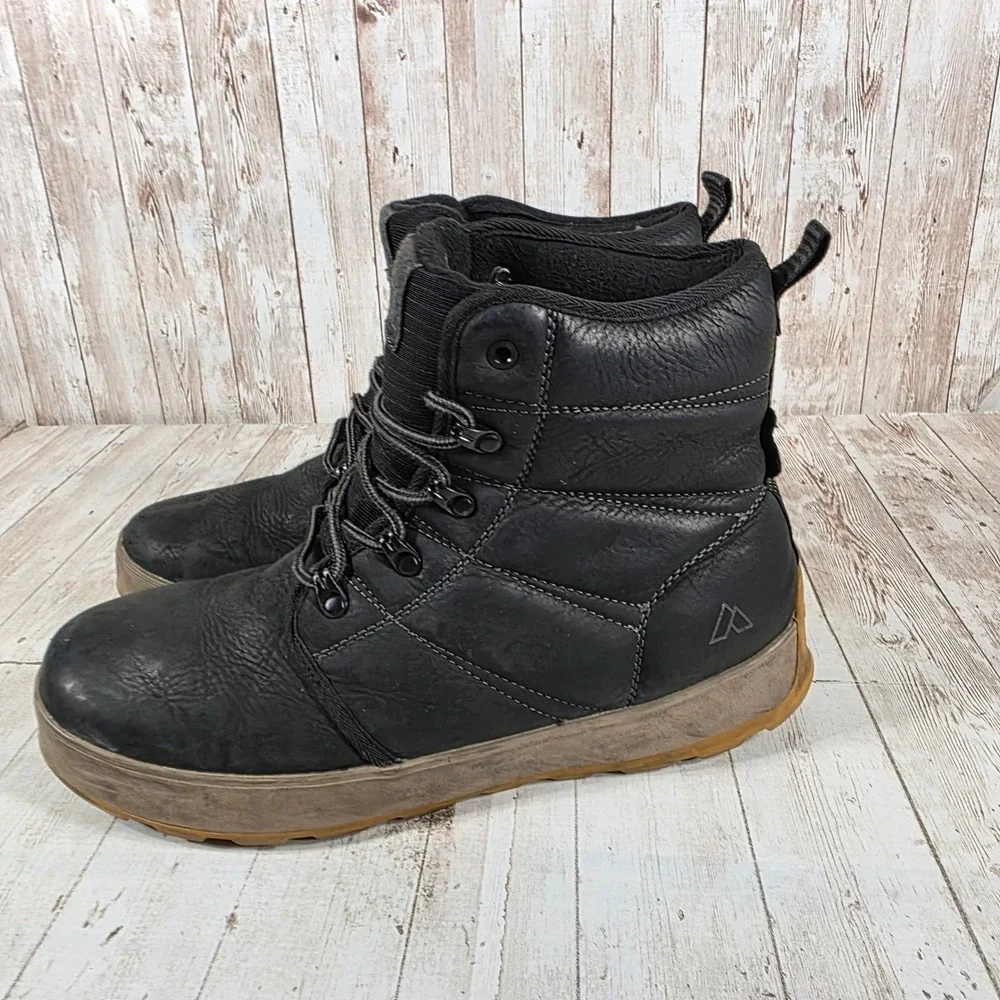 Forsake Mens Black Leather Insulated Vibram Winter Boots AD21MCW008-BLK 11